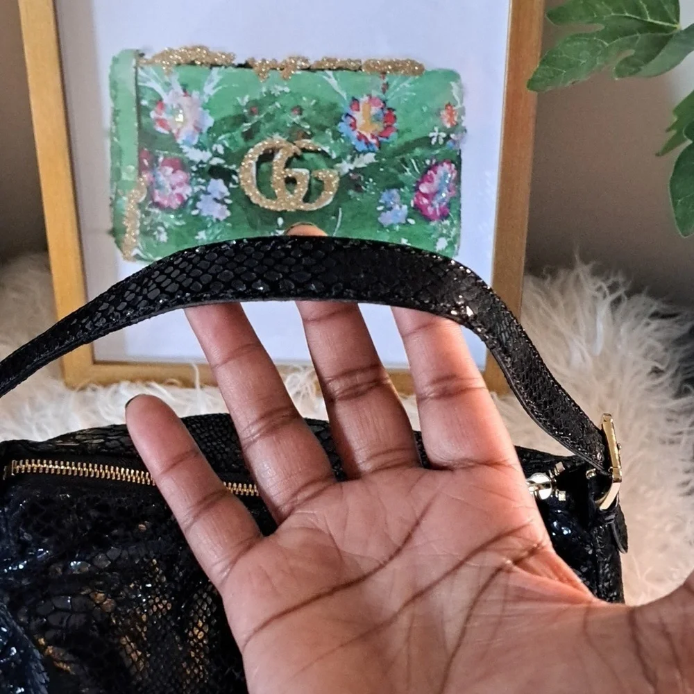 Michael Kors Snakeskin Embossed  Shoulder Bag